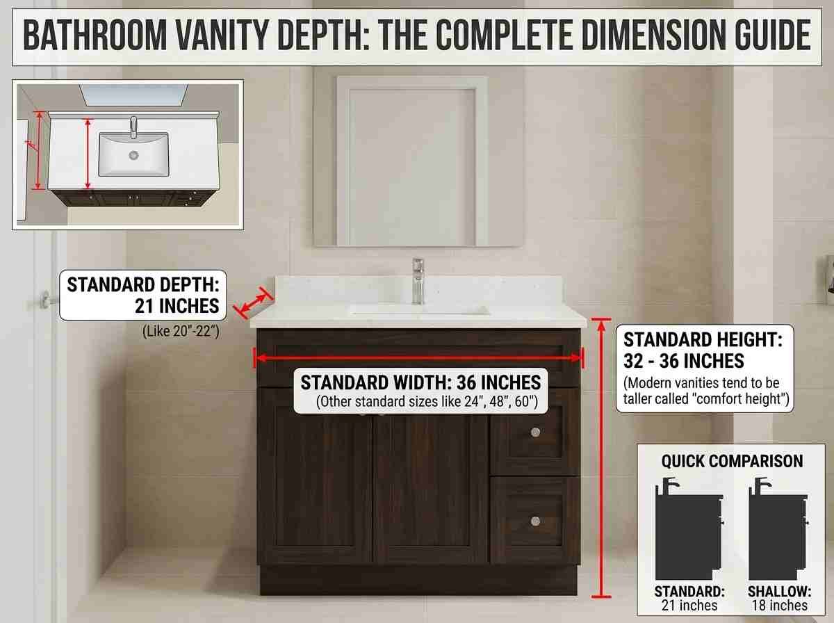 Standard Bathroom Vanity Depth: The Complete Dimension Guide - Asthetic ...