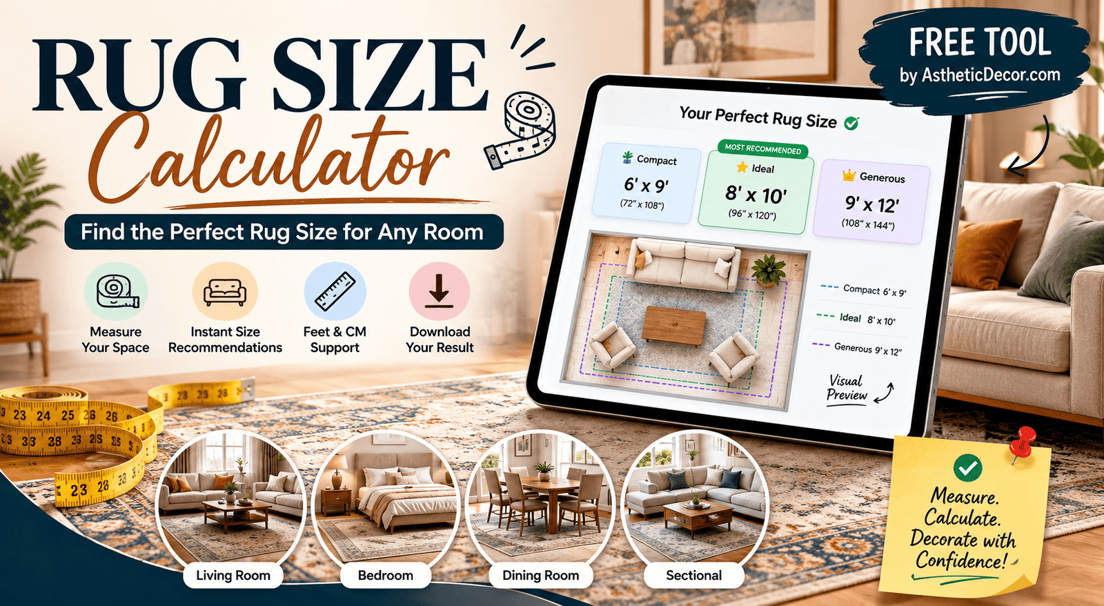 Rug Size Calculator: Find the Perfect Rug Size for Any Room