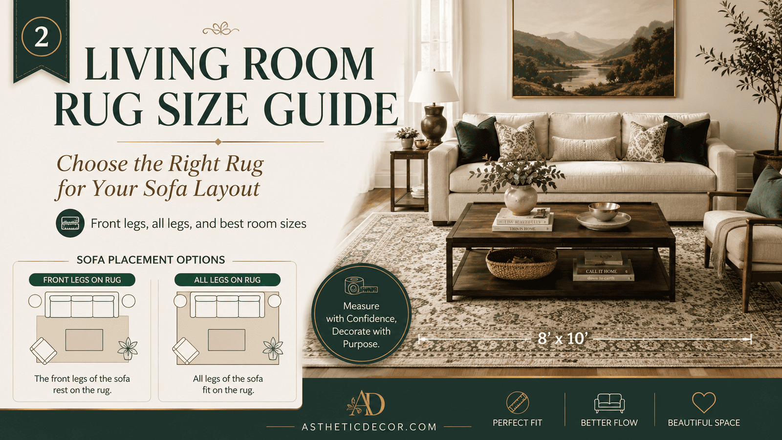 Living Room Rug Size Guide: How to Choose the Right Rug for Your Sofa Layout