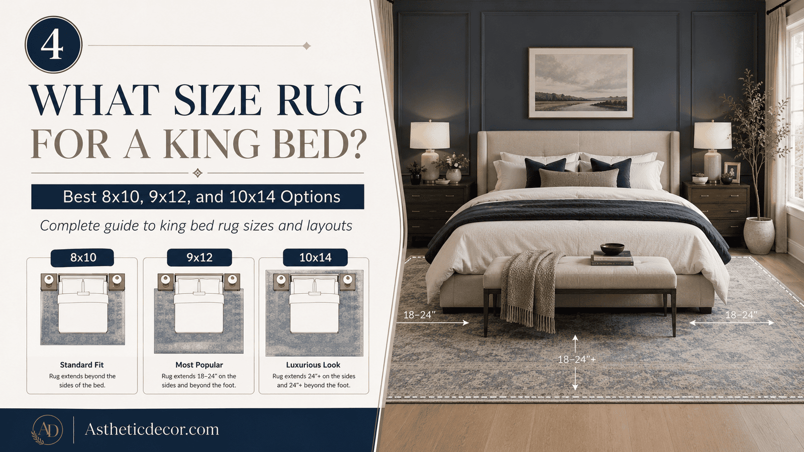 What Size Rug for a King Bed? Best 8x10, 9x12, and 10x14 Options