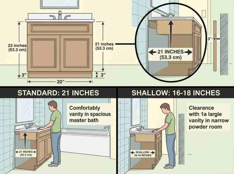 Standard Bathroom Vanity Depth: The Complete Dimension Guide - Asthetic ...